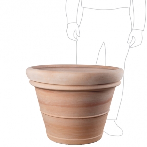 Rolled Rim Pot 100cm: Terracotta Galestro (0Q70TG - 70 x 70 x 55cm)