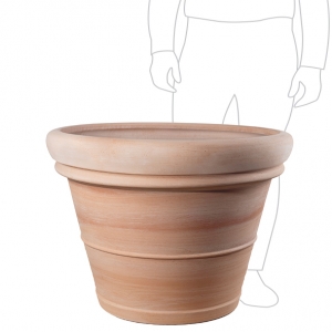 Rolled Rim Pot 100cm: Terracotta Galestro (0Q80TG - 80 x 80 x 65cm)