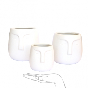 Noah Pot Set 3: Buff White